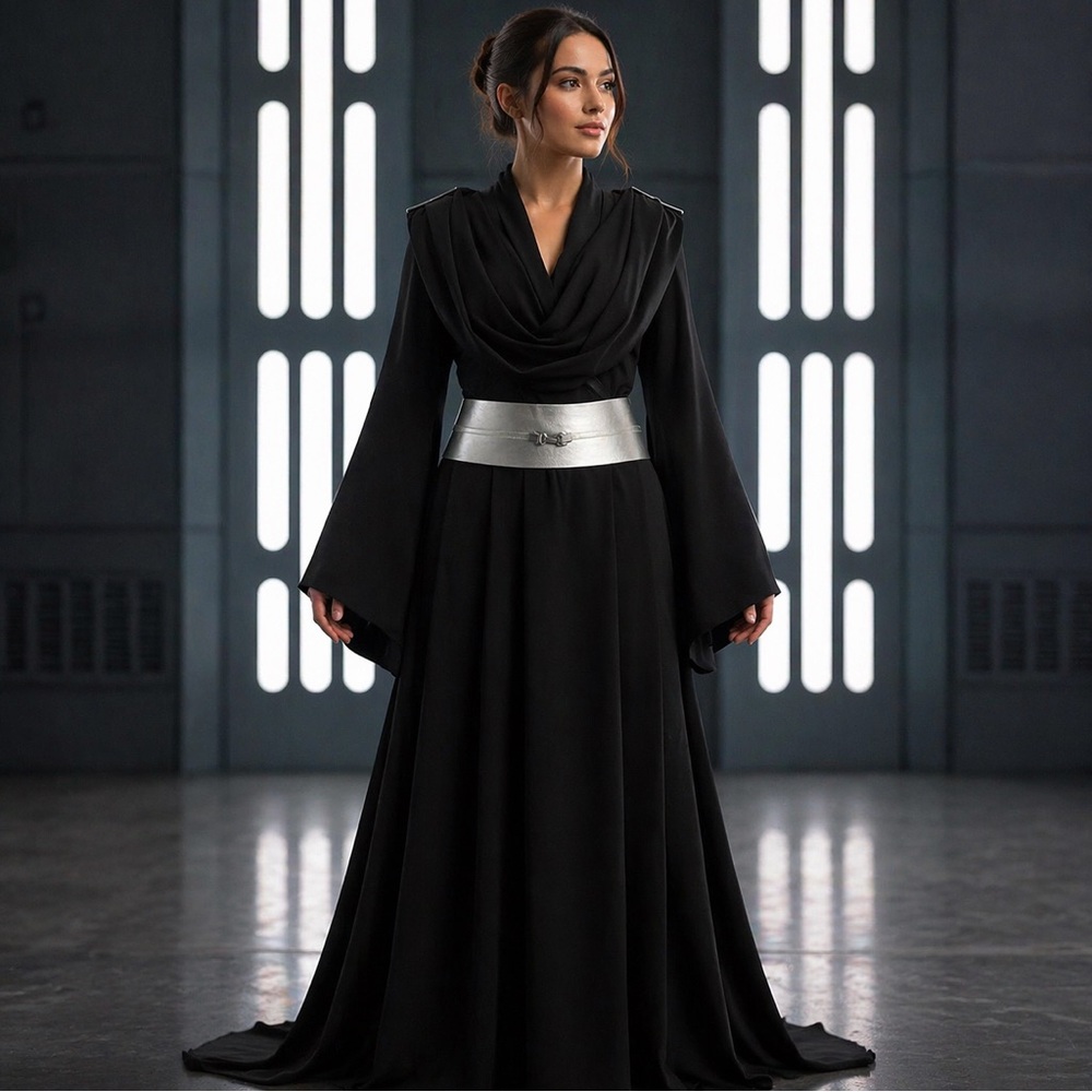 Star Wars Galaxys Edge Galactic Starcruiser Black Dress Hooded Costume Small